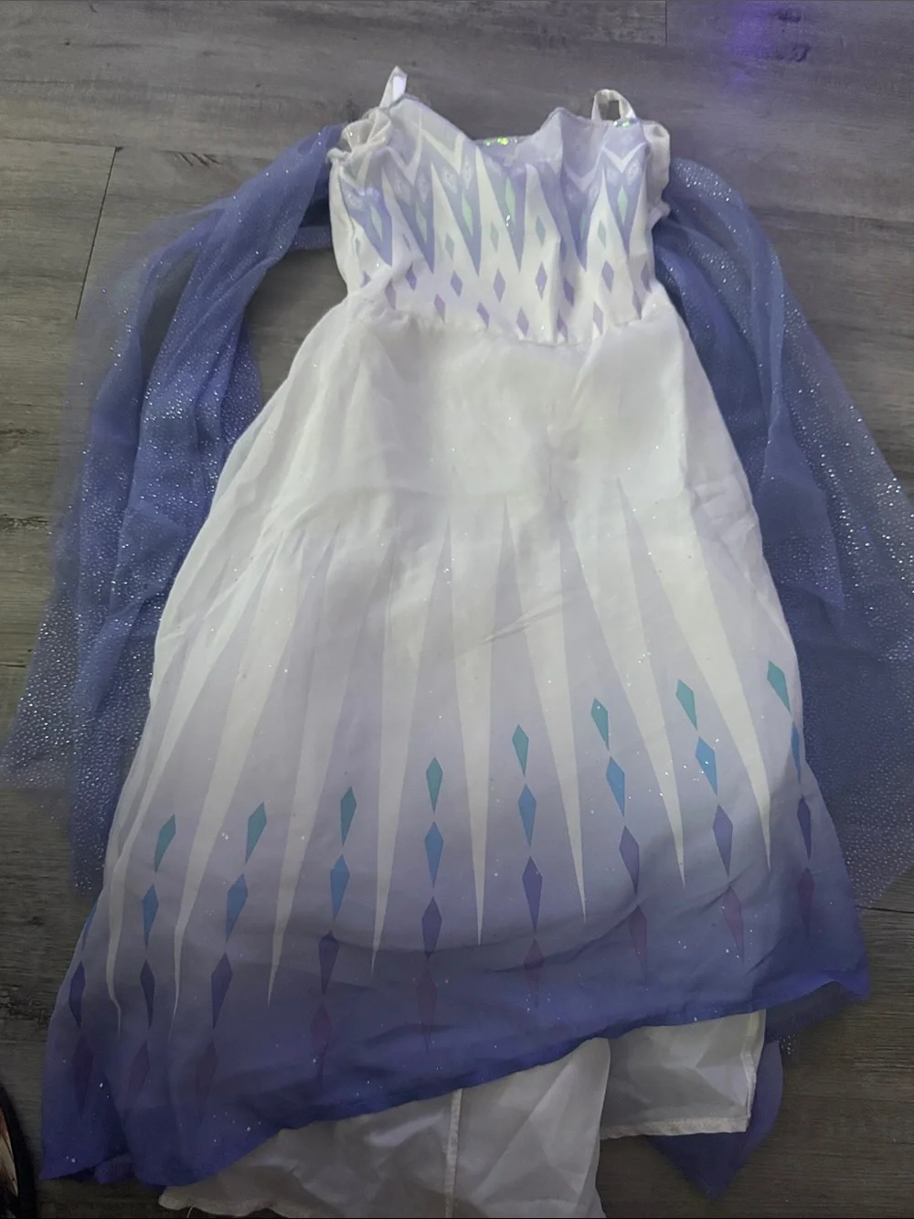 Disney White and Purple Elsa-Inspired Sparkle Dress Costume